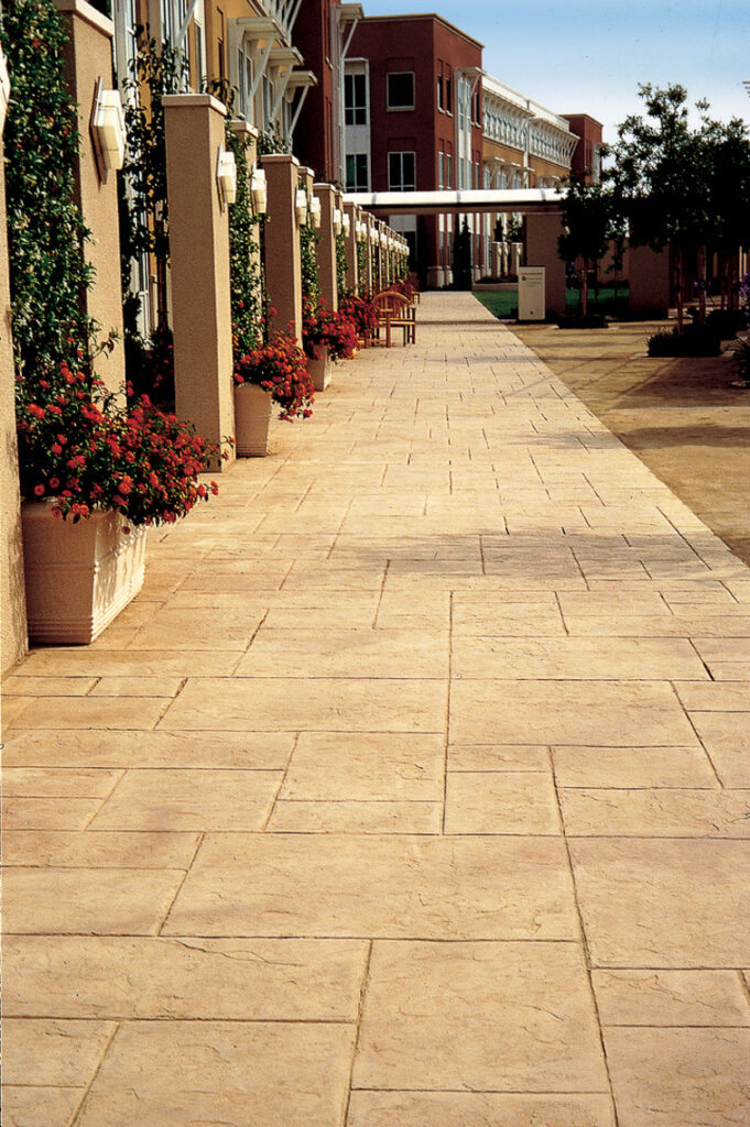 2 commercial stamped concrete