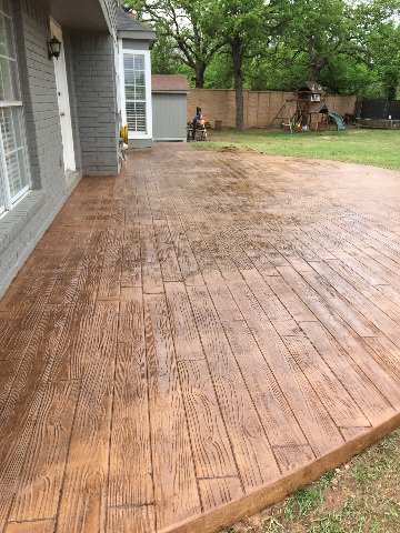 3 wood stamped concrete