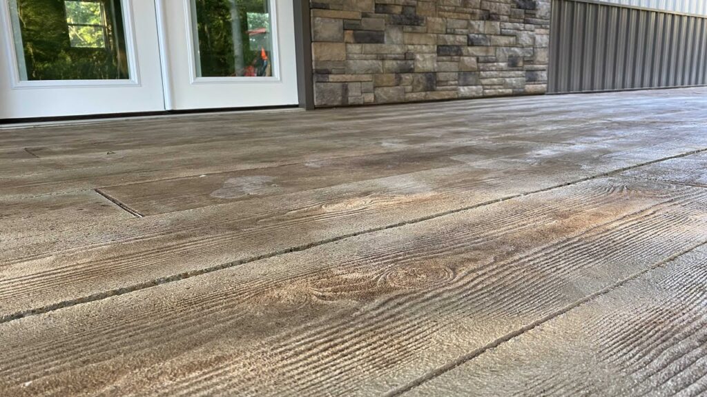 4 stamped wood concrete