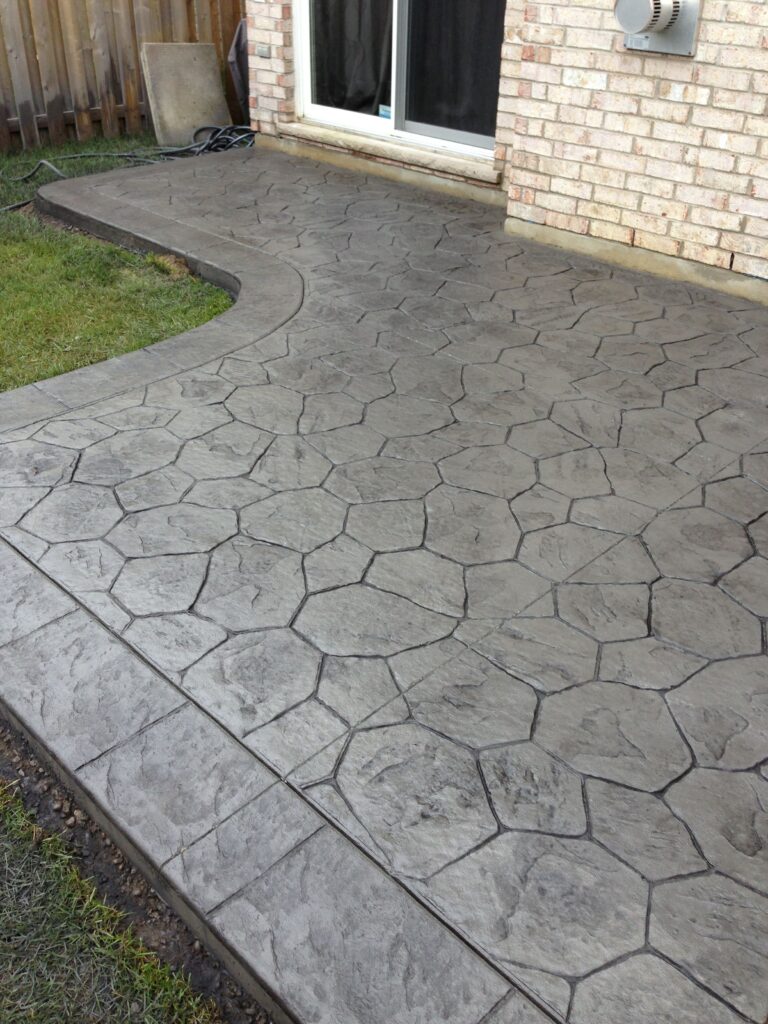 7 stone stamped concrete scaled