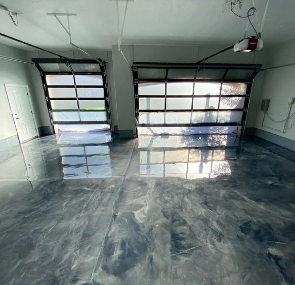 longevity solid metallic epoxy flooring